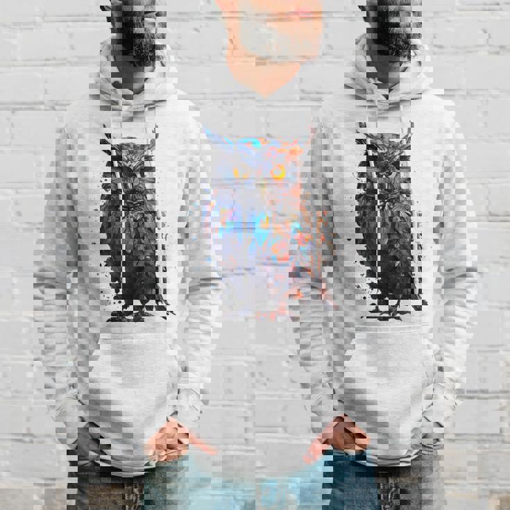 フクロウ アートワーク 動物 フクロウ パーカー 彼への贈り物