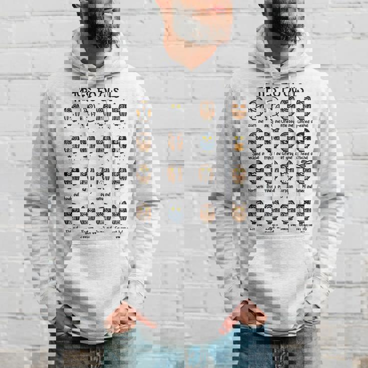 フクロウのコレクションタイプ かわいいフクロウ愛好家向け パーカー 彼への贈り物