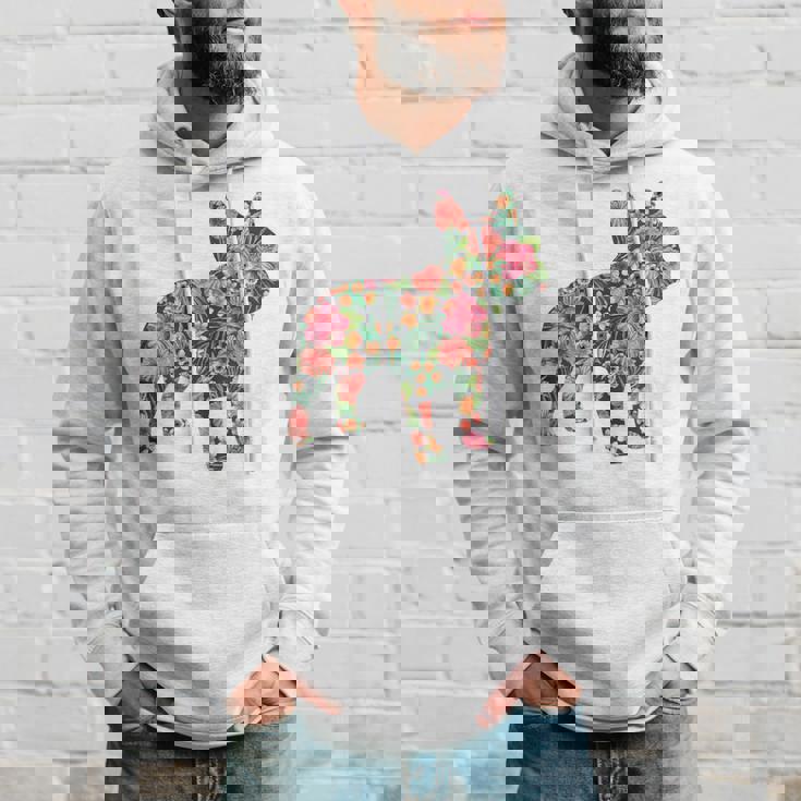 フレンチ ブルドッグ フラワー フローラル フレンチ ドッグ シルエット 犬 ペット パーカー 彼への贈り物