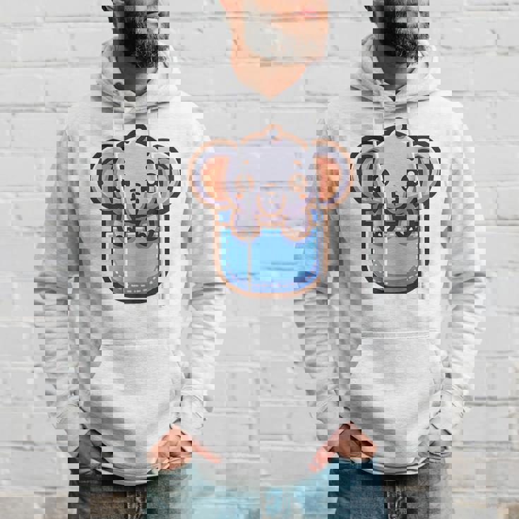 ポケットに入ったかわいい象 パーカー 彼への贈り物