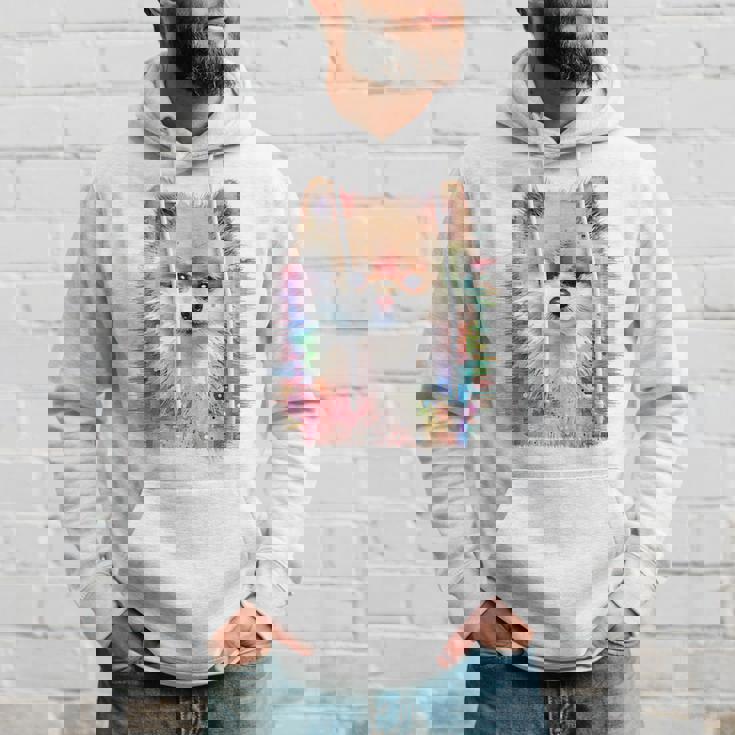 ポメラニアン 抽象画 グラフィック 絵画 動物 ポメラニアン パーカー 彼への贈り物