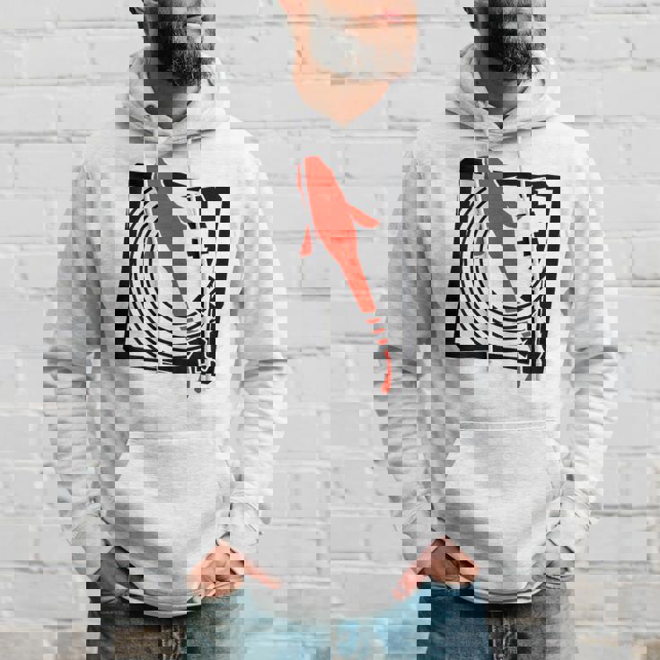 メダカ：ハンコスタンプデザインで描かれたメダカはエサを欲す。 パーカー 彼への贈り物