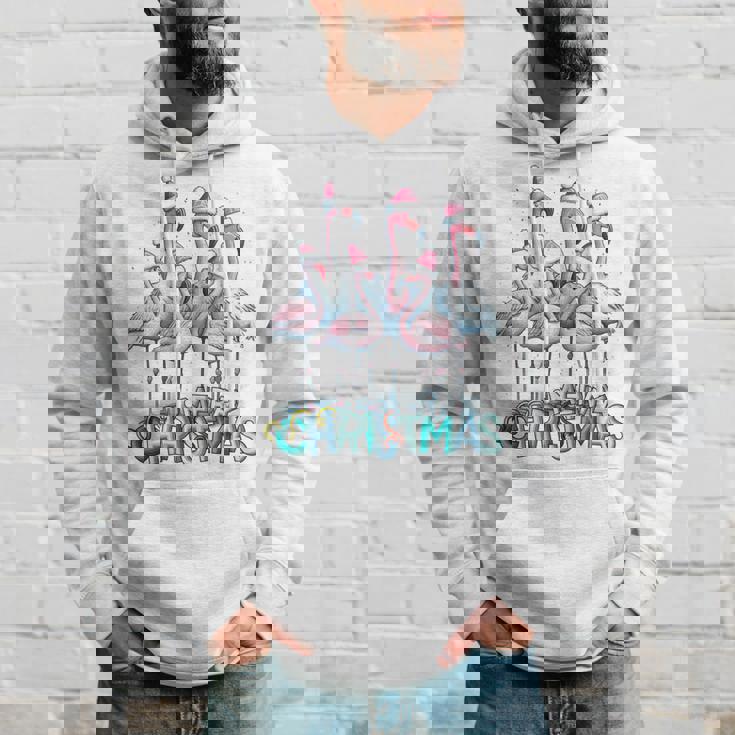 メリークリスマス フラミンゴスクワッド トロピカルスタイル 長袖tシャツ パーカー 彼への贈り物