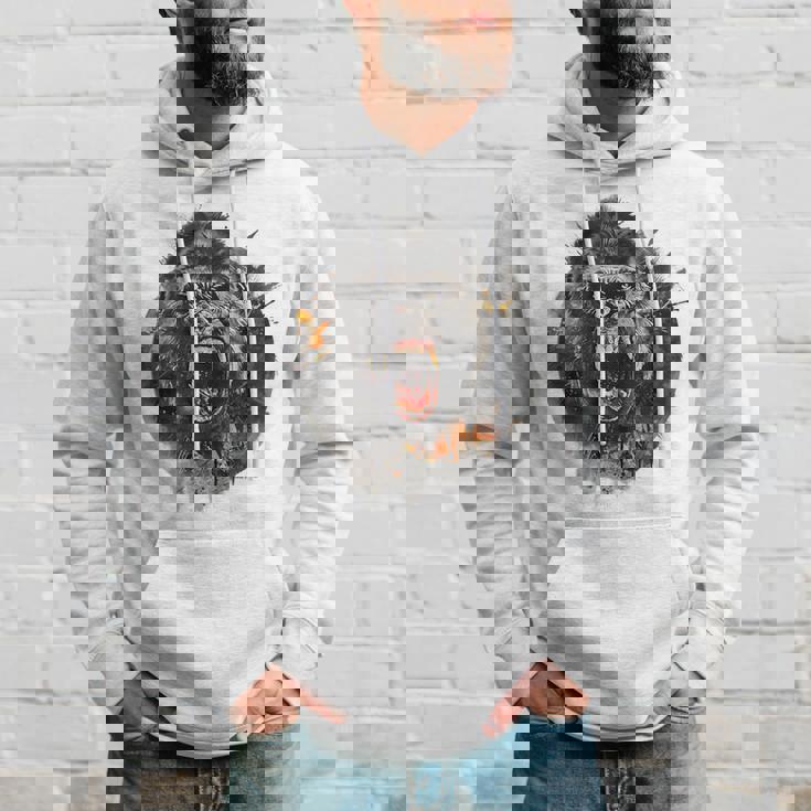 モンキー ゴリラ シルバーバック アニマル スプラッシュ グラフィティ アート パーカー 彼への贈り物