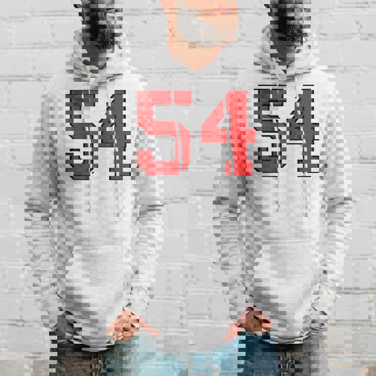 ラッキーナンバー54 クラシックカレッジアメリカン代表チームのファンプレイヤー パーカー 彼への贈り物