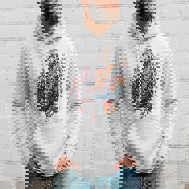 ラッコ フローラルアクセント パーカー 彼への贈り物