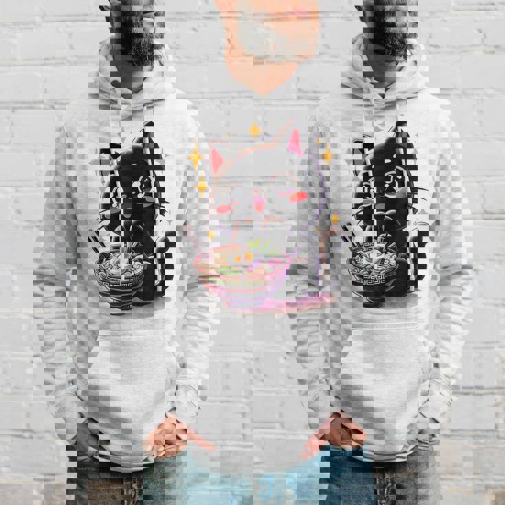 ラーメン猫かわいいアニメ猫ラーメン愛好家甘い パーカー 彼への贈り物