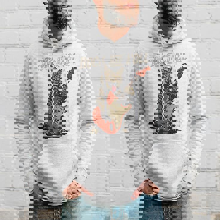 ロックンロール ギター 猫 ビンテージ Rock ギタリスト 猫 長袖tシャツ パーカー 彼への贈り物