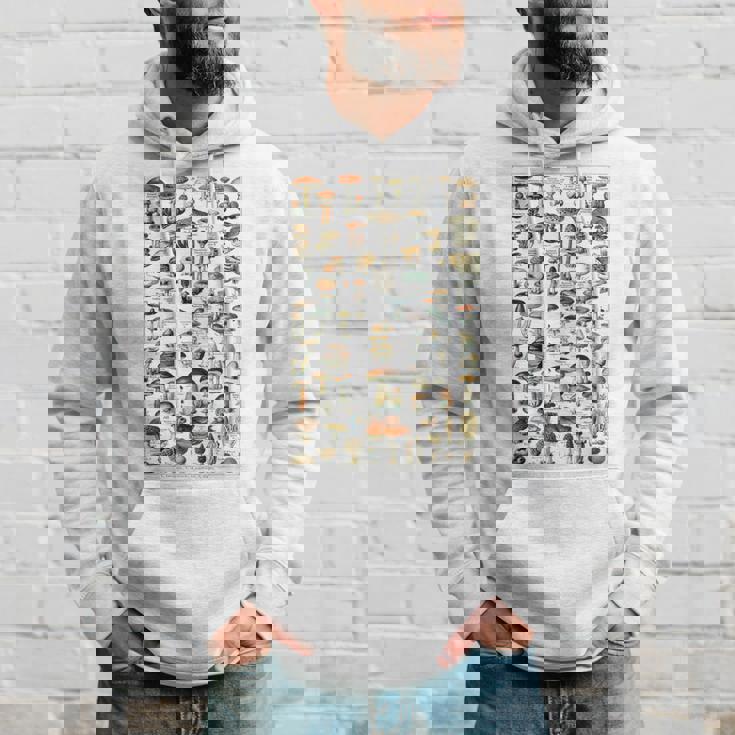 ヴィンテージ キノコ チャート イラスト キノコ モレルハンター パーカー 彼への贈り物