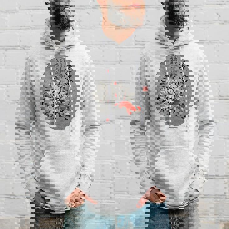 九尾の狐 安倍晴明 陰陽師 陰陽 太極図 漢詩 キツネ Back Print パーカー 彼への贈り物