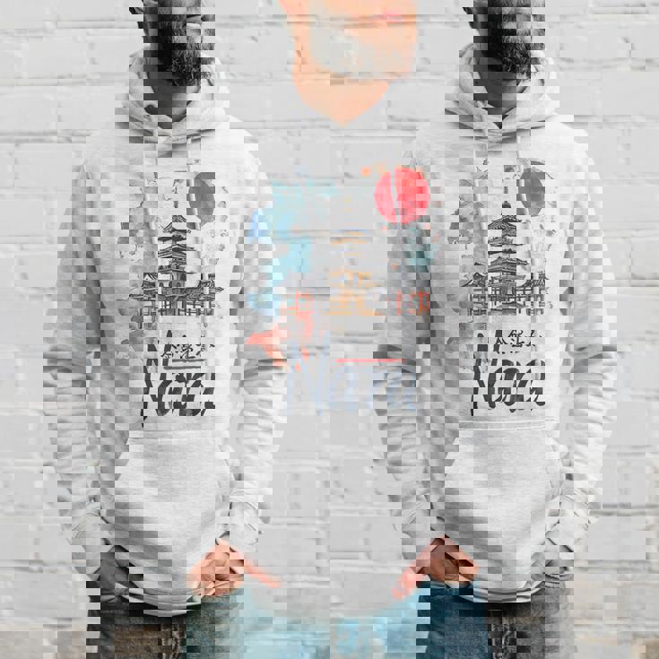 奈良 日本 市街地 旅行 お土産 和 水彩 行楽 パーカー 彼への贈り物