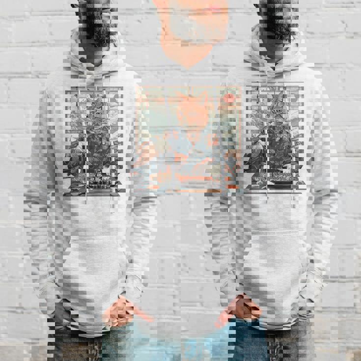 寿司好き ヴィンテージ 子猫 伝統 日本の芸術 猫 長袖tシャツ パーカー 彼への贈り物