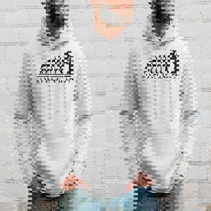 山愛好家 山登り好きにお勧めの面白い進化論 登山家のオシャレなイラスト パーカー 彼への贈り物