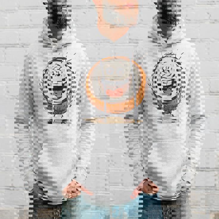 幸せな笑顔のココナッツの顔の漫画 長袖tシャツ パーカー 彼への贈り物