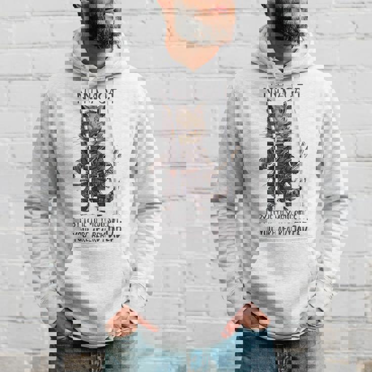 忍者猫、日本のサムライ カワイイ猫タトゥー 面白い パーカー 彼への贈り物