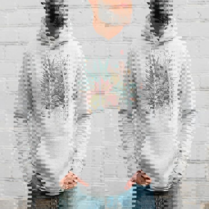 抽象的な幾何学的なボタニカルデザインモダンな植物 多肉植物 パーカー 彼への贈り物