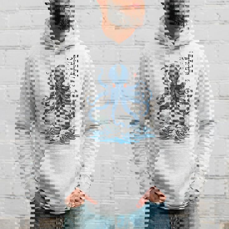 日本のタコ浮世絵 海の美 木版画 パーカー 彼への贈り物