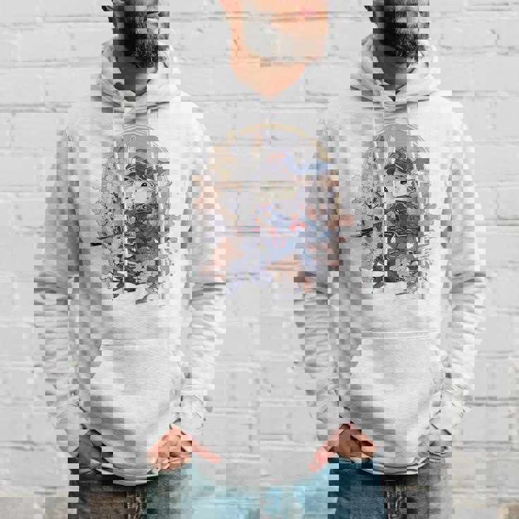 日本美術 うさぎ 忍者 浮世絵 アニメ風 侍うさぎ パーカー 彼への贈り物