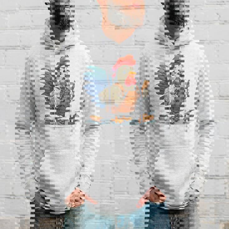 木彫りの鶏、かわいいデザイン パーカー 彼への贈り物