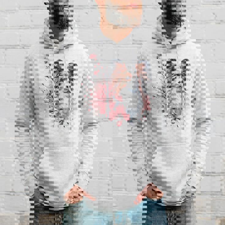 桜 水彩パピヨン パーカー 彼への贈り物