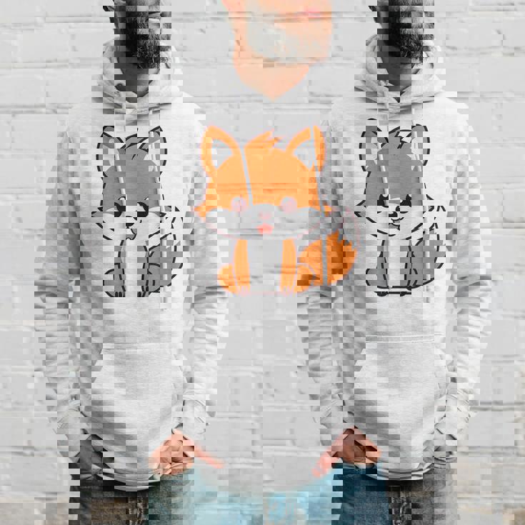 森のかわいい面白いキツネの子動物は小さなキツネが大好きです パーカー 彼への贈り物