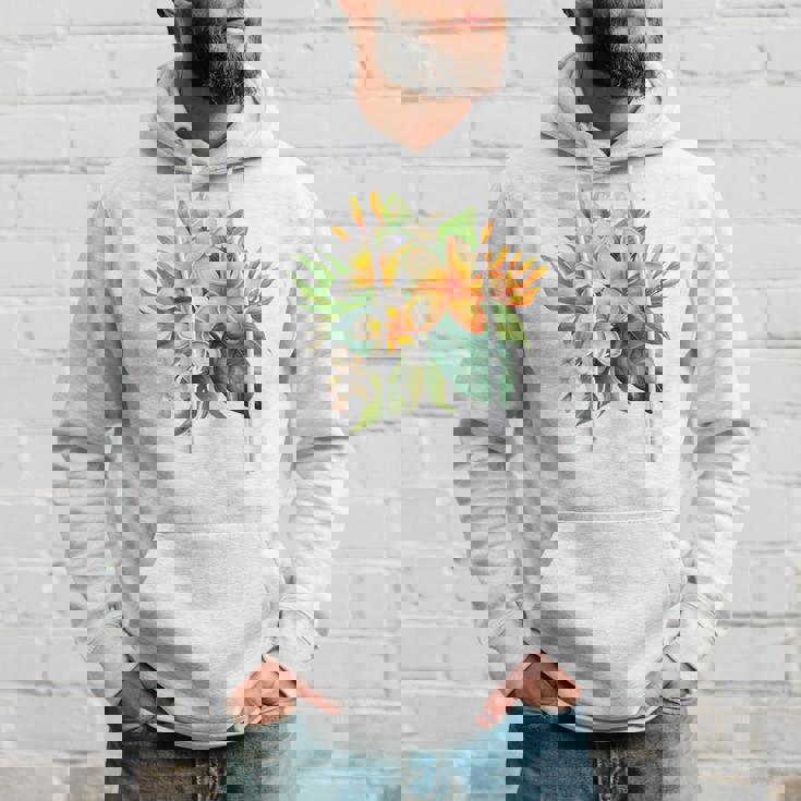 水彩 プルメリア ブーケ シャツ ハワイアン トロピカル フローラル パーカー 彼への贈り物