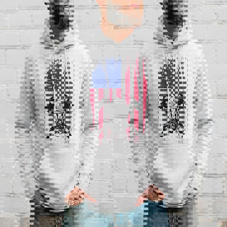 消防士 アメリカ国旗 7月4日 男性 お父さん 消防士 長袖tシャツ パーカー 彼への贈り物