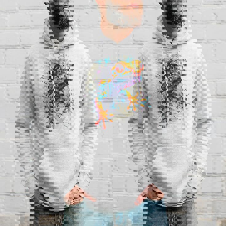 爬虫類とカラフルなヤモリ パーカー 彼への贈り物