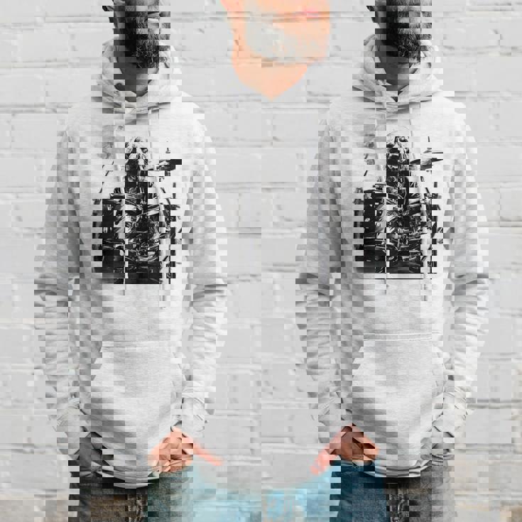 犬がドラムを叩く 長袖tシャツ パーカー 彼への贈り物