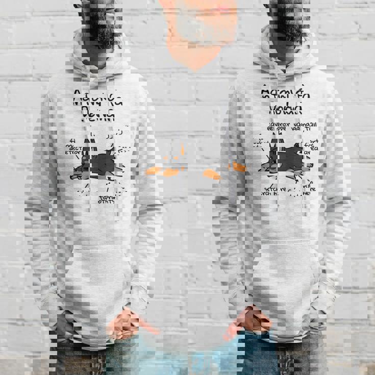 犬の解剖学ドーベルマン犬 長袖tシャツ パーカー 彼への贈り物