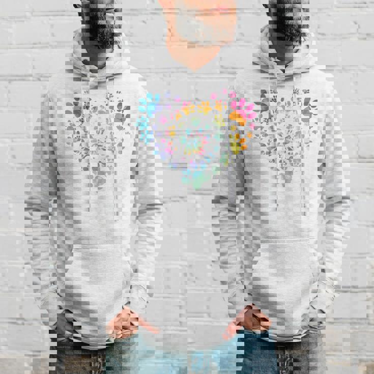 バックプリント 犬の足跡 犬 ペット 足跡 プリント パーカー 彼への贈り物