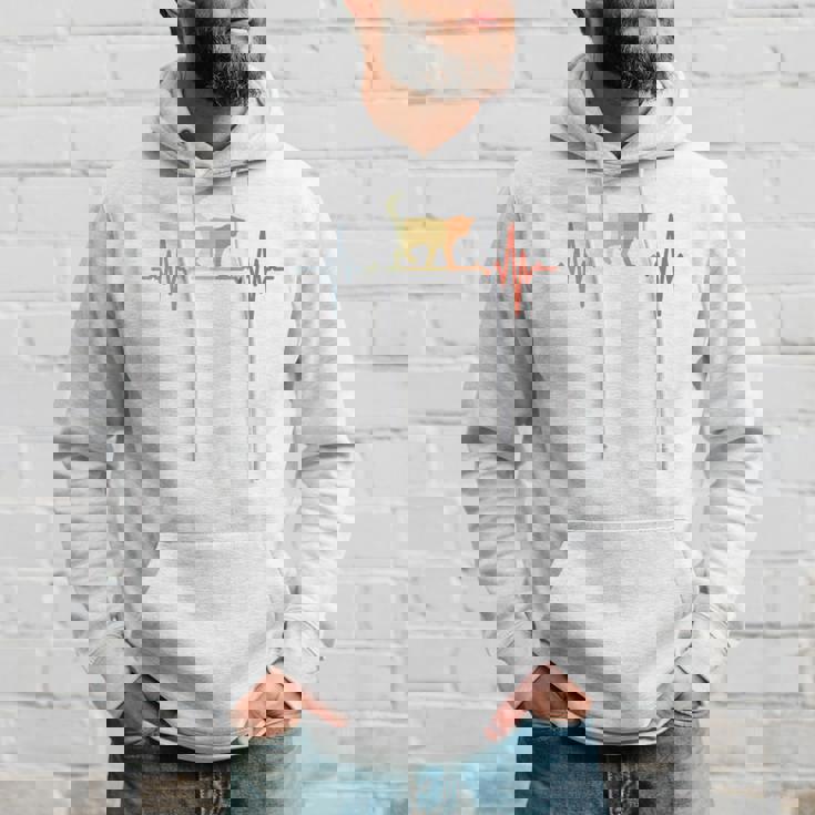 猫心電図心拍オールドスクールルックアニマル 長袖tシャツ パーカー 彼への贈り物