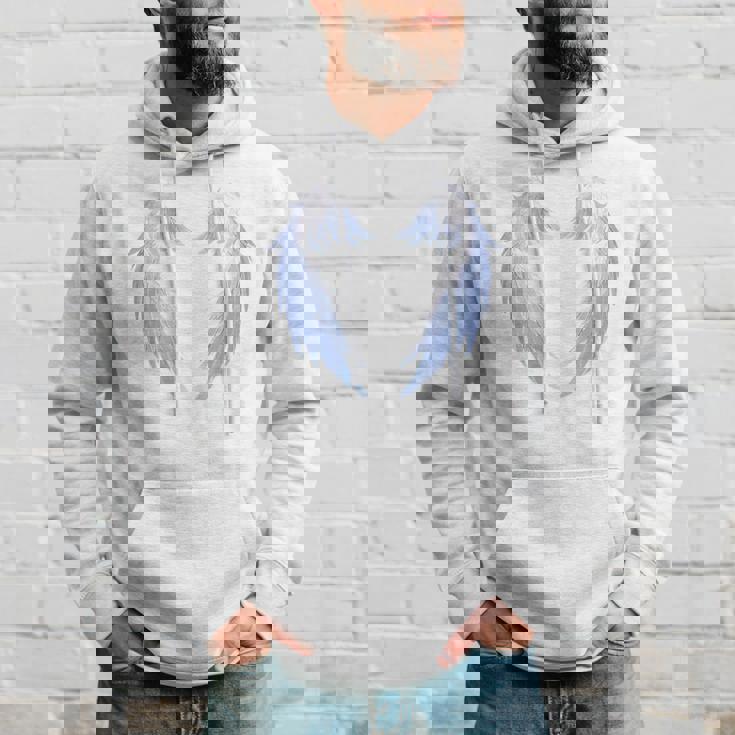 背面に美しい白い天使の羽のデザイン パーカー 彼への贈り物