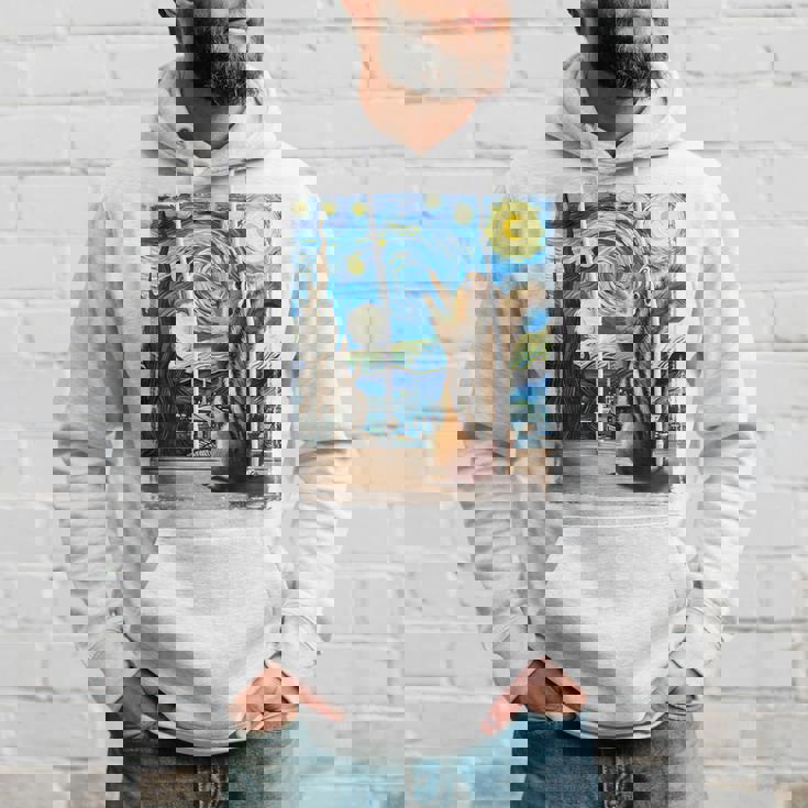 芸術的なシマリスシャツ ゴッホスタイル 星月夜 シマリス パーカー 彼への贈り物