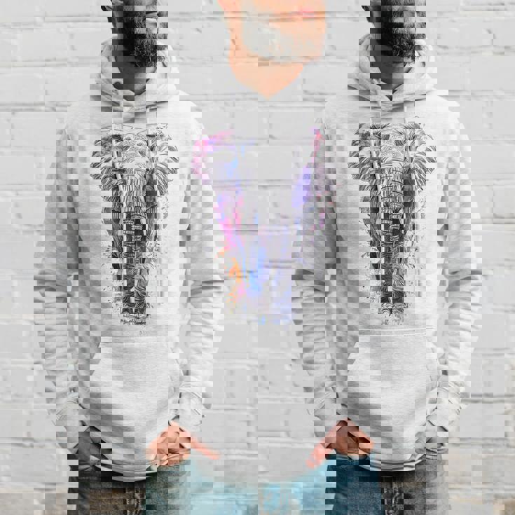 象 抽象画 モチーフ 動物 恋人 アート 象 パーカー 彼への贈り物