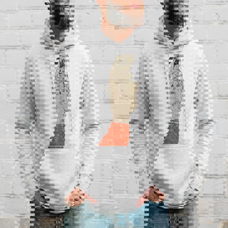 赤いふんどしの立っている男性 エゴン・シーレ作 1914 長袖tシャツ パーカー 彼への贈り物