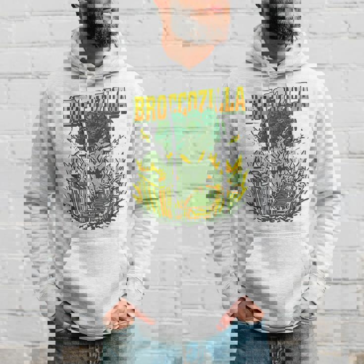 都市を攻撃する巨大なブロッコリーモンスター面白いブロッコリー パーカー 彼への贈り物