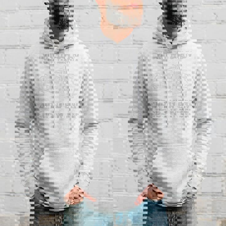 メンズ 面白い 白頭バイカーとあごひげバイク バックプリント パーカー 彼への贈り物