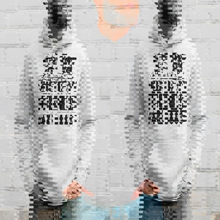 面白い 私の友達のほとんどは犬です ミニチュアシュナウザー パーカー 彼への贈り物