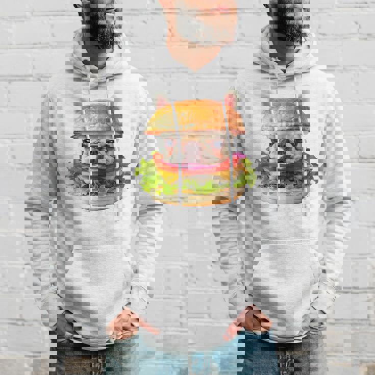 面白いtシャツ フレンチブルドッグ 犬 ハンバーガー メンズ グッズ かわいい おもしろ 面白い 服 ネタ 長袖tシャツ パーカー 彼への贈り物