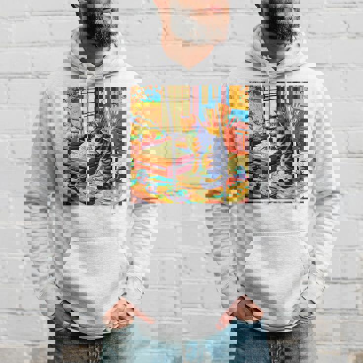 面白いtシャツ 猫 ネコ 読書 勉強 メンズ 猫好き グッズ おもしろ 面白い 服 ネタ 猫の下僕 浮世絵 長袖tシャツ パーカー 彼への贈り物