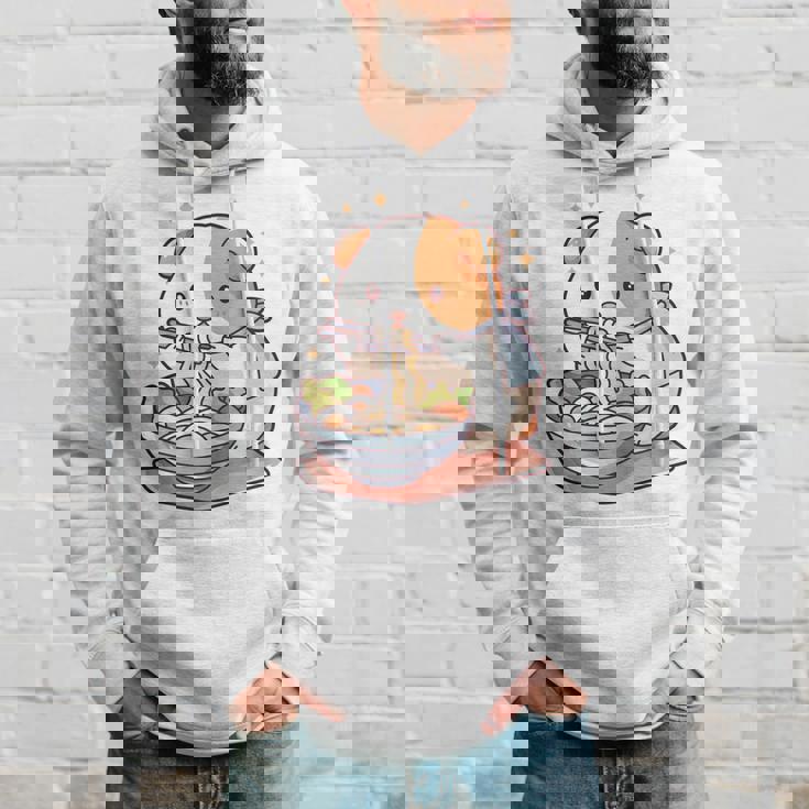 面白いモルモット 箸でラーメンを食べる アニメ 長袖tシャツ パーカー 彼への贈り物