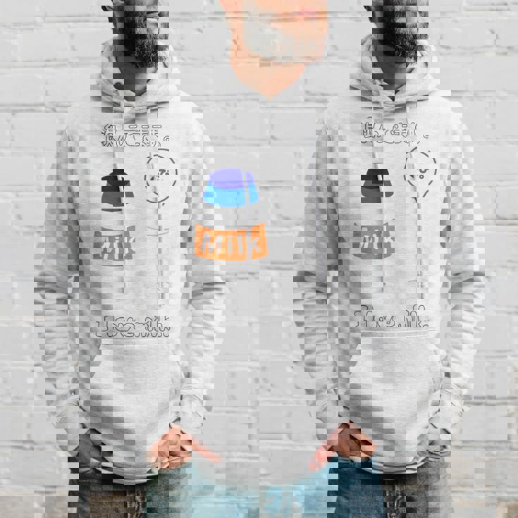 飲んでます。 I Love Milk 牛乳 ミルク びん ボトル カップ 健康 の イラスト 長袖tシャツ パーカー 彼への贈り物