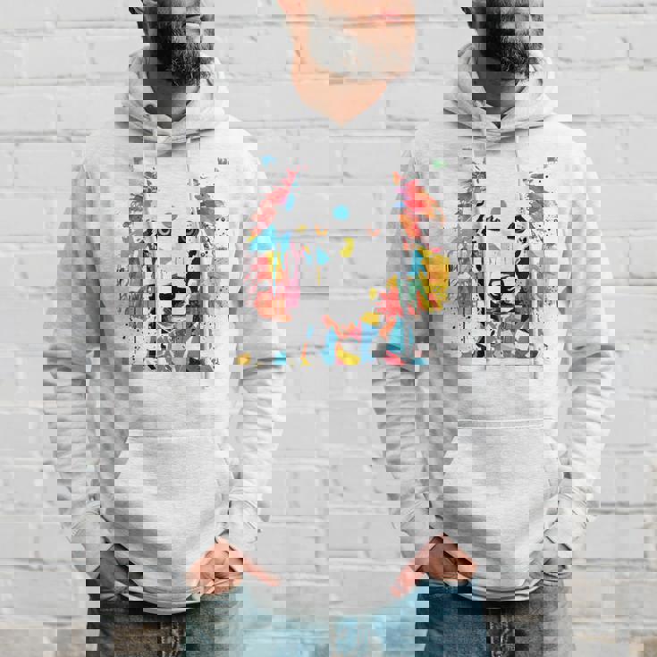 鮮やかな犬のアート スプラッシュカラー 抽象画 パーカー 彼への贈り物