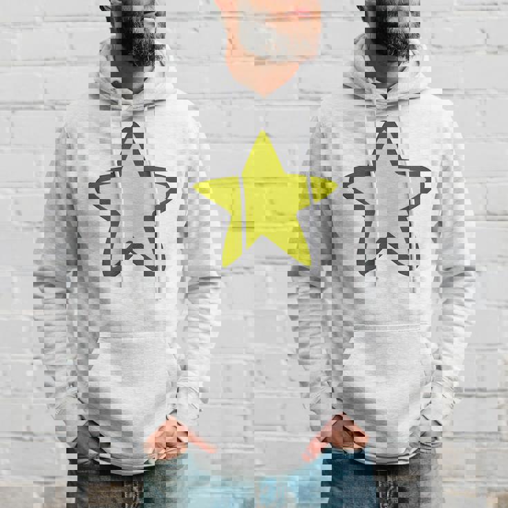 黄色い星と黒のアウトライン パーカー 彼への贈り物