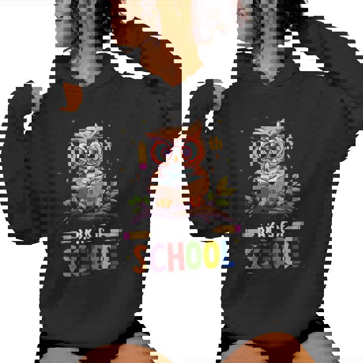 100Th Days Ofchool Owls 鳥 学生 100日間の学校 レディースパーカー