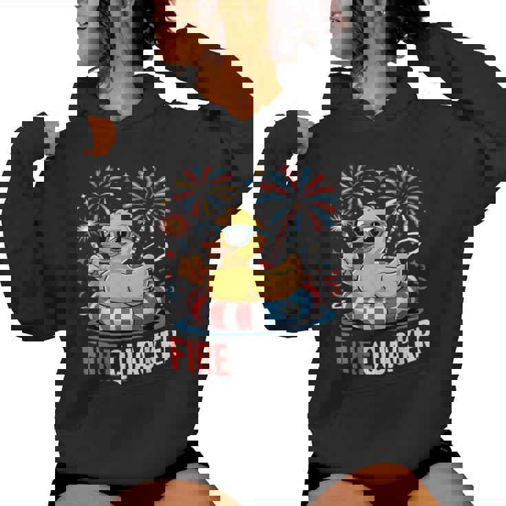 4Th Of July Duck Firequacker Patriotic Fourth Of July Women Hoodie