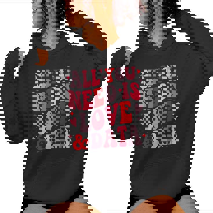 All You Need Is Love And Data Teacher バレンタインデー グルービー レディースパーカー