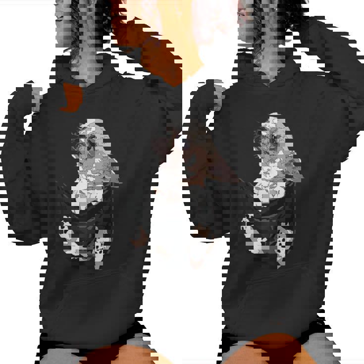 I Am Looking At You 面白い チワワ ポケット犬 お母さん 恋人 レディースパーカー