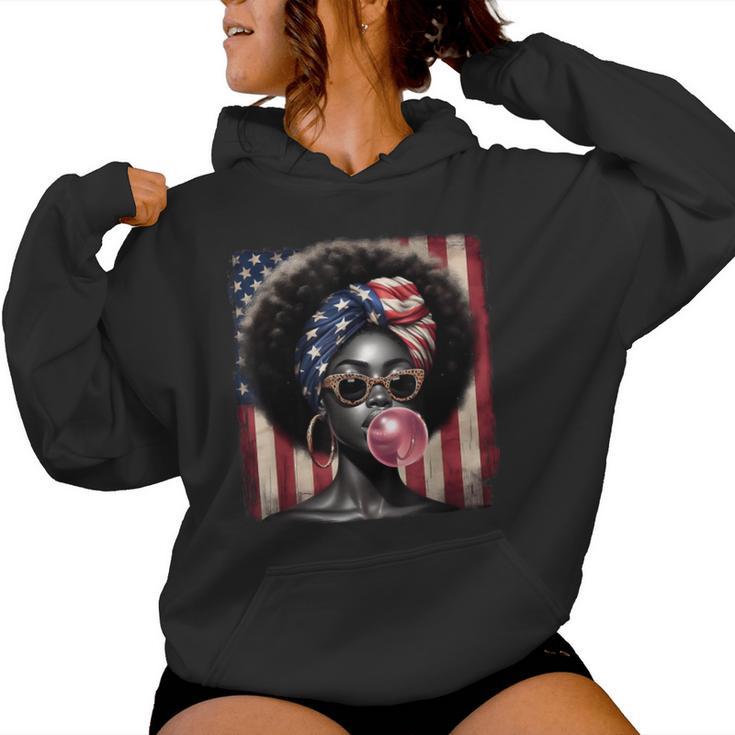 American Afro 4Th Of July Freedom Black African Women Hoodie